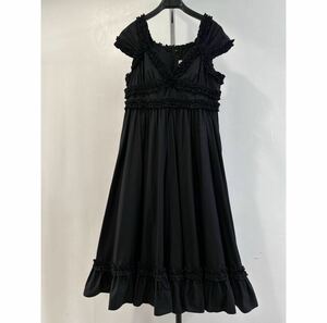 2021SS コムデギャルソンガール フリルワンピース ドレス 黒　綿　ブラック　Sサイズ