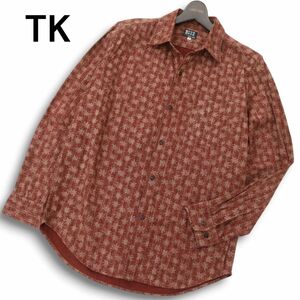 TK タケオキクチ 通年 【和柄 リーフ 紅葉 総柄】長袖 ワーク シャツ Sz.3　メンズ　C4T08159_9#C