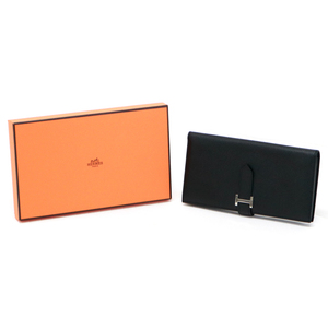 エルメス HERMES ベアンスフレ エプソン SV金具 X刻印 2016年 長財布 H金具 ノワール ブラック 中古 mba07015