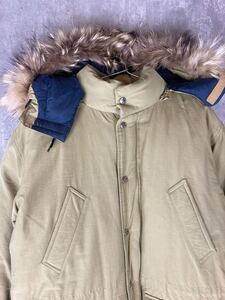 【年末セール】SUGAR CANE DOWN JACKET PARKA シュガーケーン ダウンジャケット良好 フーディ着脱可能 Mサイズ 東洋エンタープライズ 