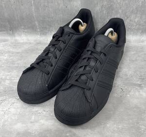 極上品 アディダス スーパースター EG4957 24cm adidas SUPERSTAR ブラック スニーカー レザー オールブラック BLACK 黒 ローカット 中古