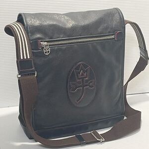 t48■ 極美品 CASTELBAJACカステルバジャックショルダーバッグ レザー 斜め掛け メッセンジャーバッグ