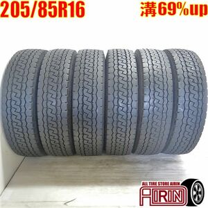 中古タイヤ 205/85R16 117/115L ブリヂストン デュラビス M804 6本セット エルフ 中古 16インチ