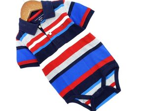 ネコポスOK TOMMY HILFIGER トミーヒルフィガー マルチボーダー ポロ ロンパース size24M(83〜88cm)/カラフル ■◆ ☆ egc2 子供服