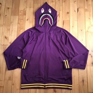 ★2XL★ ジャージ シャーク パーカー Jersey shark full zip hoodie Purple a bathing ape BAPE エイプ ベイプ アベイシングエイプ XXL m98