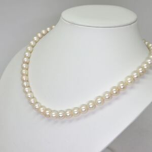 1円〜!!▲アコヤ本真珠ネックレス▲D 約43.0g 約48.0cm 約8.0-8.5mm珠 pearl necklace jewelry パール EA1/EA1 68