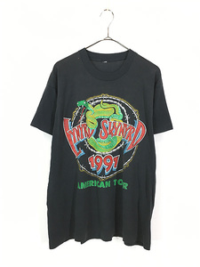 古着 90s Lynyrd Skynyrd 「1991 American Tour」 ツアー スカル サザン ロック バンド Tシャツ M位 古着