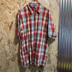 GAP ギャップ チェックシャツ L 赤系 ポップ