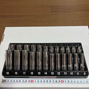 スナップオン Snap-on 3/8ソケットセット 6ポイント ショート&ディープ ミリサイズ 224SFFSM 24piece