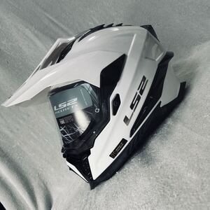 ★22年製 LS2 EXPLORER F WHITE Mサイズ エルエスツー エクスプローラー エフ オフロード フルフェイスヘルメット 新品 付属あり A61030-4