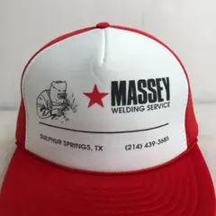 【US買付】キャップ　メッシュキャップ　トラッカーキャップ　MASSEY 赤　白