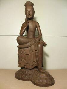 木彫　弥勒菩薩　高さ 約50cm　仏教美術
