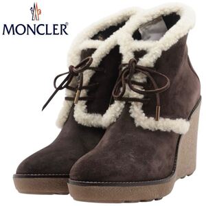 【全国送料無料】MONCLER モンクレール スエード メリノウール ショートブーツ24.5cm