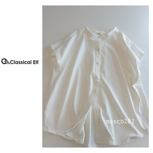 クラシカルエルフ CLADSSICSL ELF フレンチスリーブ バンドカラー カットソー ブラウス size M