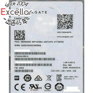 【中古】SEAGATE製HDD ST4000LM016 4TB SATA600 5400 200～500時間以内 [管理:1050023465]