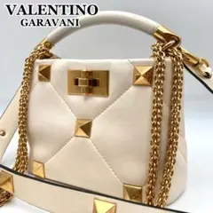 高級✨ VALENTINO ローマンスタッズ バッグ 3way 本革 チェーン