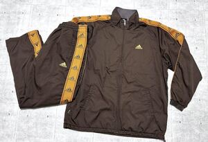 00s adidas セットアップ 上下 ウィンドブレーカー パフォーマンスロゴ　　Y2K アディダス 00年代 サイドライン スポーツウェア 早3353