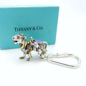 【送料無料】 極希少 ヴィンテージ ティファニー Tiffany&Co. タイガー キーリング シルバー SV925 虎 キーホルダー チャーム トラ YO20