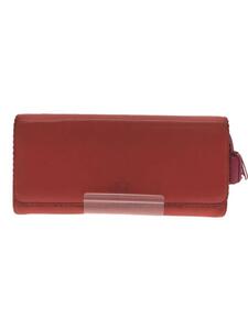 LOEWE◆長財布/レザー/RED/無地/レディース