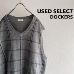 古着 “DOCKERS” plaid Knit Vest (gray)