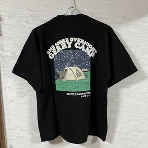 ★ GERRY (ジェリー) ★ 半袖Tシャツ Mサイズ 黒色 アウトドア USA キャンプ 野外 バックプリント (タグ付き新品未着用品)