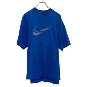 NIKE 半袖 プリント Tシャツ ナイキ XL~ ブルー ビッグサイズ スウォッシュ クルーネック 古着卸 アメリカ仕入 a608-5369