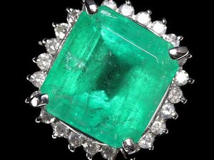 IGM11855S【1円～】新品【RK宝石】≪Emerald≫ 圧倒的存在感!! 上質エメラルド 特大7.11ct!! 極上ダイヤモンド Pt900 超高級リング ダイヤ