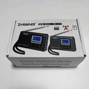 【1円オークション】ZHIWHIS ラジオ 小型ポータブル FM/AM/SW ワイドfm対応 クロック防災ラジオ キーロック プリセット機能付き AAO0425