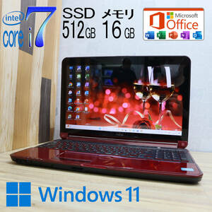 ★美品 最上級4コアi7！新品SSD512GB メモリ16GB★AH77/G Core i7-2670QM Webカメラ Win11 MS Office2019 Home&Business ノートPC★P71757