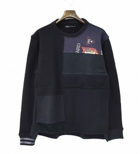 LONG JOURNEY ロングジャーニー NASH SWEATER リメイククルーネックスウェット S BLACK LJFW1727 スウェットシャツ クルーネック 再構築