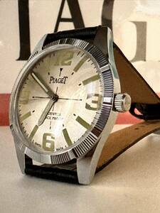 ヴィンテージ ピアジェ PIAGET イエローシルバー文字盤 手巻き腕時計 ショックプルーフ ムーブメント 17jewels スイス製再生品 