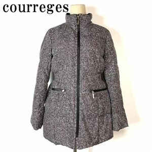 courreges クレージュ ダウンジャケット グレー系 中綿ジャケット ダウン フェザー 38 B5357