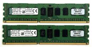 【動作確認済】KVR1333D3D8R9SK2/8G Kingston PC3-10600 DDR3-1333MHz ECC Registered CL9 240-Pin DIMM 2枚セット サーバー用