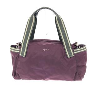 ◆agnes b. アニエスベー 2WAY トートバッグ◆ パープル ナイロン レディース 多機能 bag 鞄