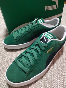 新品 PUMA スエード クラシック XXI グリーン ブラック 28cm 天然皮革 レザー 緑 黒 プーマ スニーカー　Suede