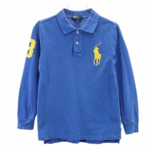 ポロバイラルフローレン ビッグポニー 長袖 ポロシャツ 7 ブルー Polo by Ralph Lauren キッズ