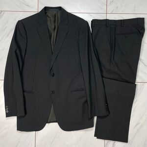 美品 ARMANI COLLEZIONI セットアップ ストレッチ 総裏 ビジネス フォーマル ブラック 黒 メンズ アルマーニ コレッツォーニ 50 XL相当