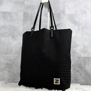 極美品 FENDI フェンディ ボストンバッグ トート ハンド ビジネス キャンバス レザー ズッカ 総柄 ロゴ 通勤 ファスナー ロゴプレート 