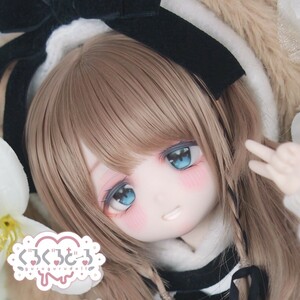 【ぐるぐる】DDH-27 SW肌 ドルフィードリーム MDD Dollfie Dream カスタムヘッド + 碁石アイ2種 + 舌パーツ パテ盛り ※小難あり