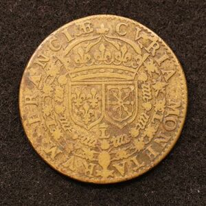 フランス ルイ13世 黄銅貨（1610-1643）トークン[E3899]コイン