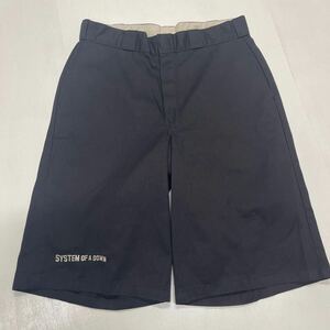 W34 90s 黒 良好 古着 SYSTEM OF A DOWN DICKIES ワーク ショートパンツ ディッキーズ VINTAGE メキシコ製 