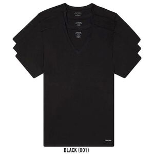 ※訳あり アウトレット Calvin Klein(カルバンクライン)ck Tシャツ Vネック 半袖 3枚組 V NECK CLASSIC FIT NB4012 BLACK(001) Sサイズ