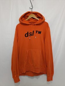 DIESEL ディーゼル フーディパーカー テキストロゴ入り S-GIRK=HOOD-B4 サイズ：L カラー：オレンジ