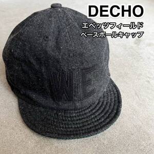 デコー Decho エベッツフィールド コラボ ベースボール キャップ ネップ 帽子 ブラック