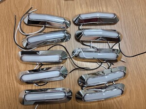 ６ＬＥＤ 面発光 サイドマーカー　インナーチューブled１２～30v　ホワイト 　トラック 10個セット メッキヨーロッパ認証Ｅマークトラック