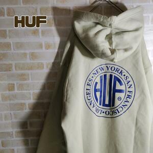 HUF ハフ パーカー プルオーバー くすみ カラー タグ付き デザイン◎