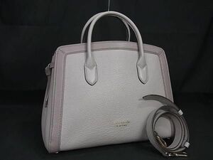 1円 ■美品■ kate spade ケイトスペード PXR0339 レザー 2WAY クロスボディ ショルダー ハンドバッグ レディース グレー系 BI4145