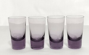 昭和レトロ ガラス ショットグラス 4客 レトロガラス ビンテージ ガラス 気泡 食器 グラス アンティーク 