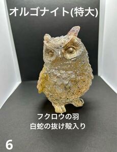 オルゴナイト フクロウ 白蛇の抜け殻 開運 金運 魔除け 家内安全