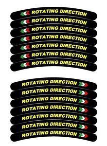 ローテーション リムステッカー14枚　【ブラック】16インチ～18インチ対応　マルケジーニb